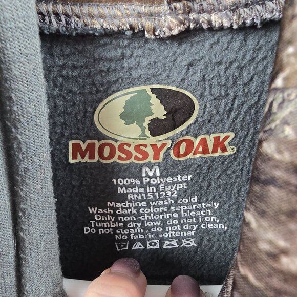 Mossy Oak Gray Hooded Sweatshirt M - 100% Polyester - Picture 4 of 6